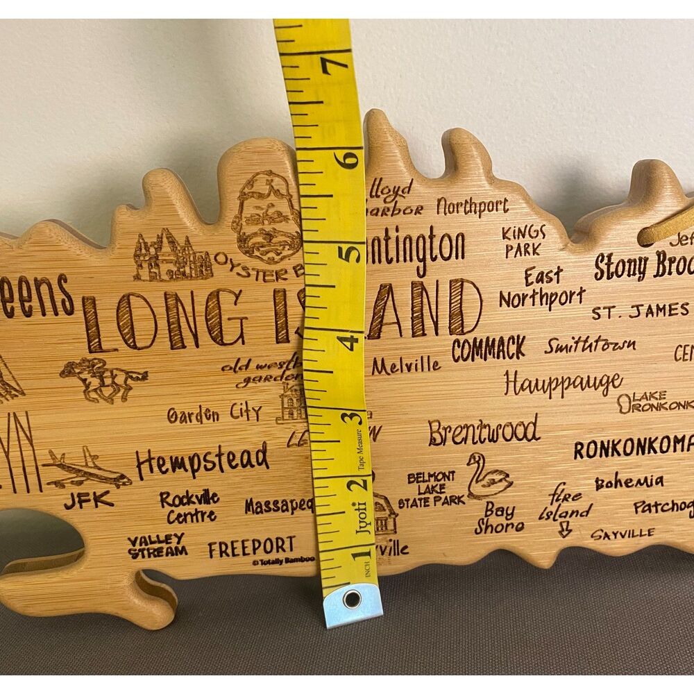 Totally Bamboo Destination Long Island Shaped Cutting Board Engraved Towns Wood - Picture 6 of 8